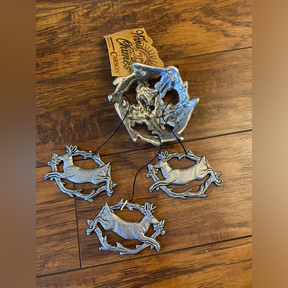 Carson Freeport Pewter Hanging Deer Hunting Wind Chime Silver Color USA Country - Picture 5 of 8